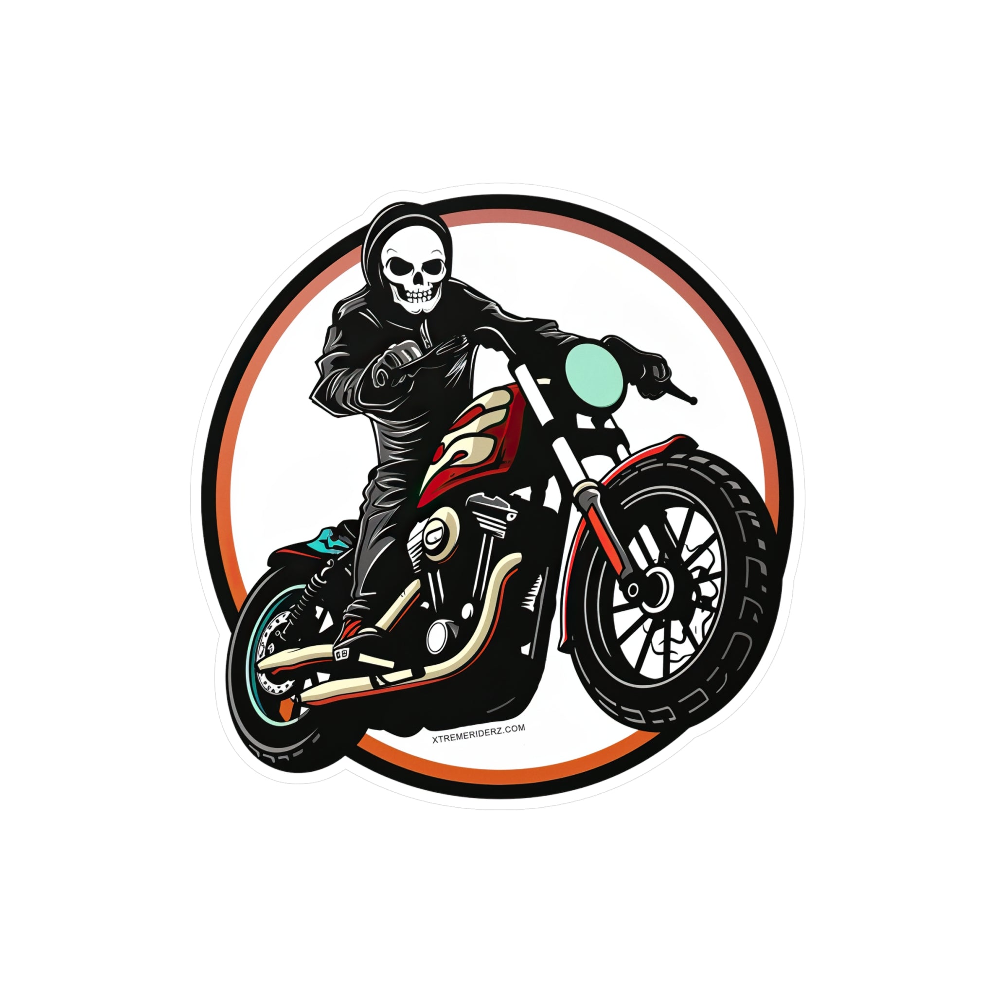 Skeleton on Motorcycle- Xtreme Riderz- Vinyl Decals